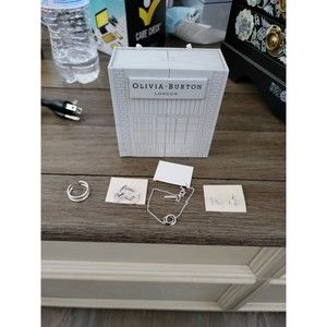 $195! NEW OLIVIA BURTON RAINBOW HOUSE OF HUGGIES SILVER GIFT SET RING EARRINGS